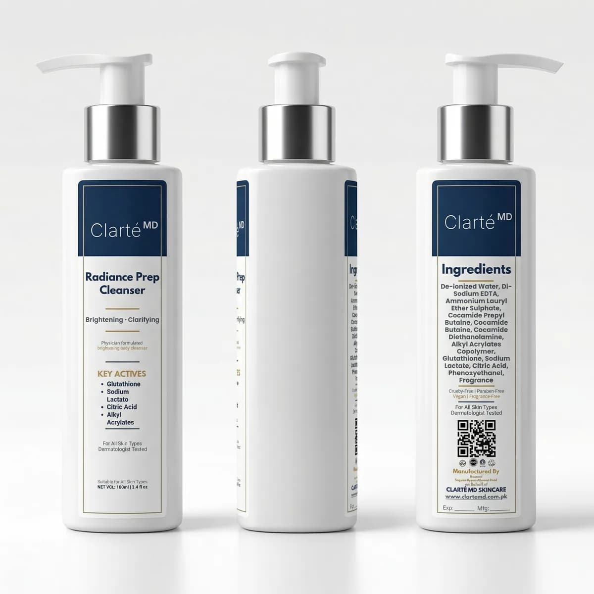 Radiance Prep Cleanser in hand