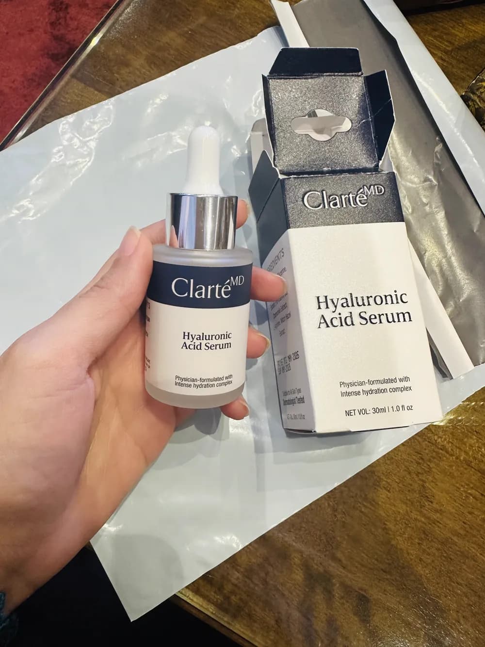 Verified customer photo — Maryam J. from Faisalabad with Clarté MD Hyaluronic Acid Serum